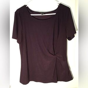 AUW Women's Dark Purple Short Sleeve Top Size L